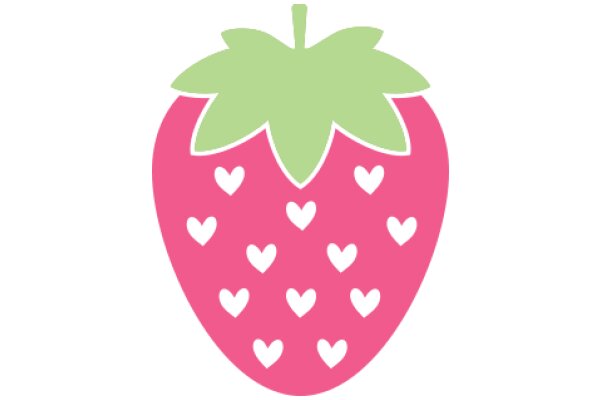 Vibrant Pink Strawberry with Heart Design