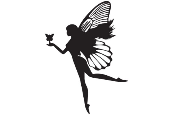 Silhouette of a Fairy with a Flower