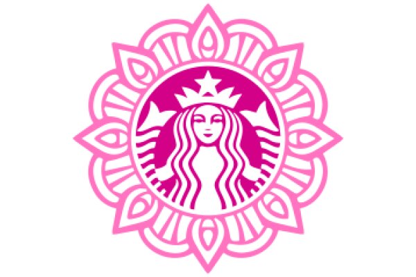 Stylized Starbucks Logo with Pink and White Design