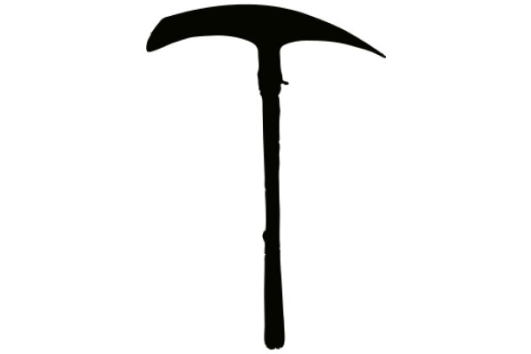 A Simple Black Silhouette of a Pickaxe