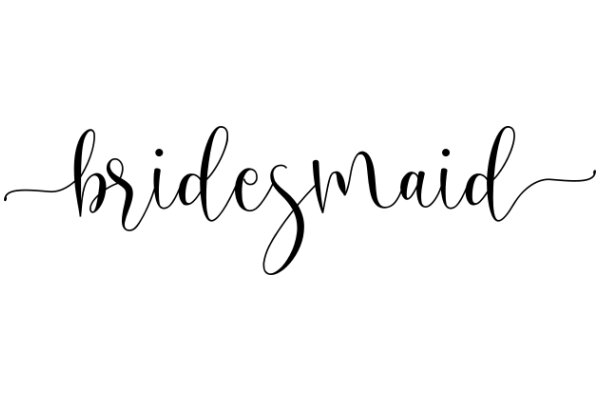 Elegant Black Calligraphy of the Word 'Bridesmaid'