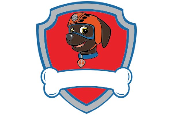 A Playful Pup in a Protective Gear: A Fun and Friendly Emblem!