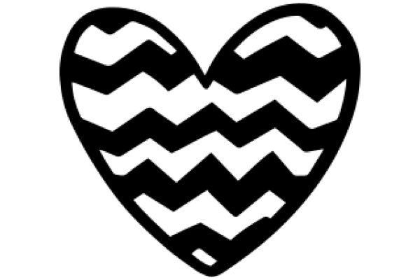 Stylized Heart with Wavy Patterns