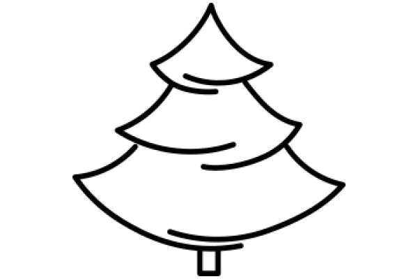 Simplistic Line Drawing of a Christmas Tree