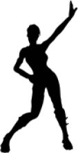 Silhouette of a Person in a Pose, Against a White Background