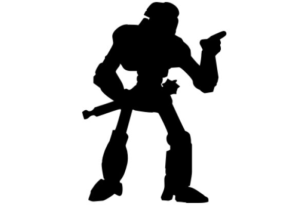 Silhouette of a Robot with a Gun