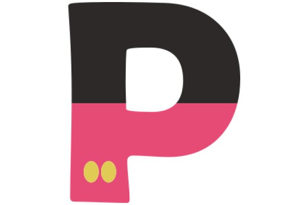 Vivid Letter P with a Pink and Black Background