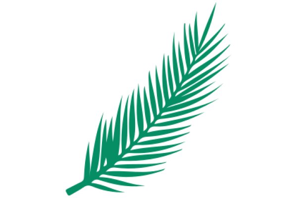 Simplistic Green Palm Leaf Icon