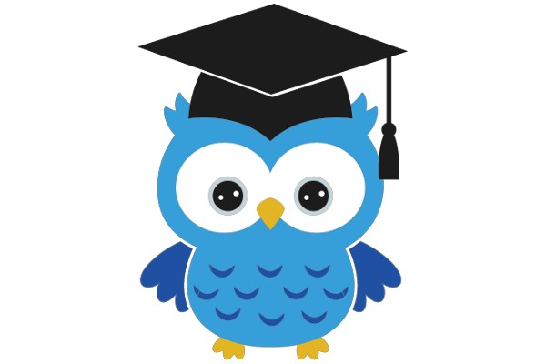 A Blue Owl with a Graduation Cap and Tassel