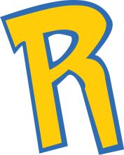 Vibrant Yellow Letter R with a Blue Outline