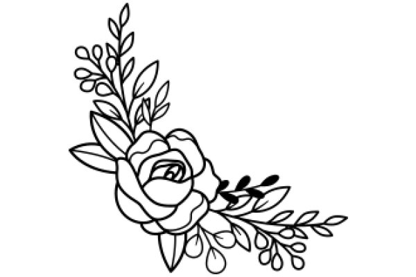 Stylized Floral Design: A Line Art