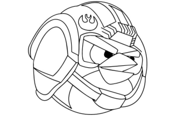 A Stylized Illustration of a Character with a Helmet and a Smirk