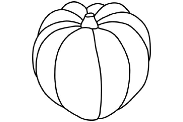 Simplified Line Drawing of a Pumpkin