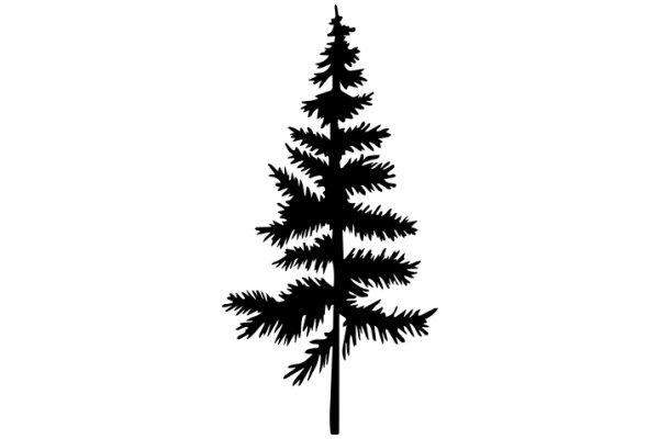 A Silhouette of a Pine Tree