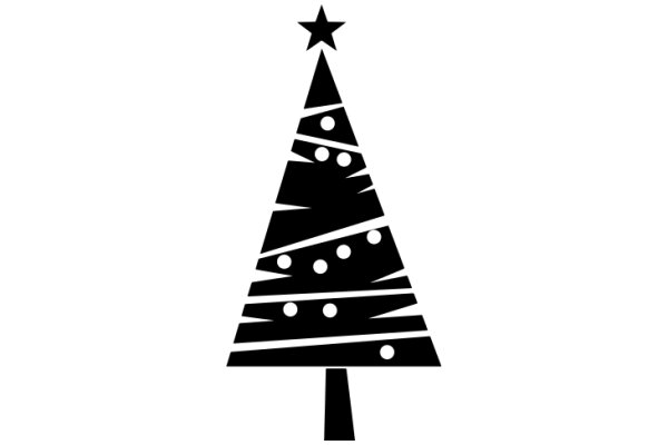 Simplistic Christmas Tree Icon with Star Topper