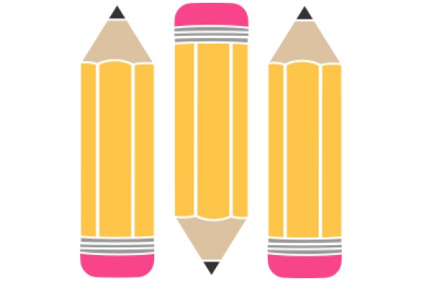 A Colorful Trio: Pencil, Eraser, and Pencil Sharpener