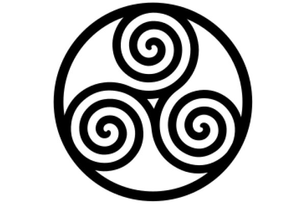 Stylized Logo with Three Interlocking Spirals