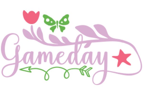 Game Day Greeting with Flower and Butterfly Decorations