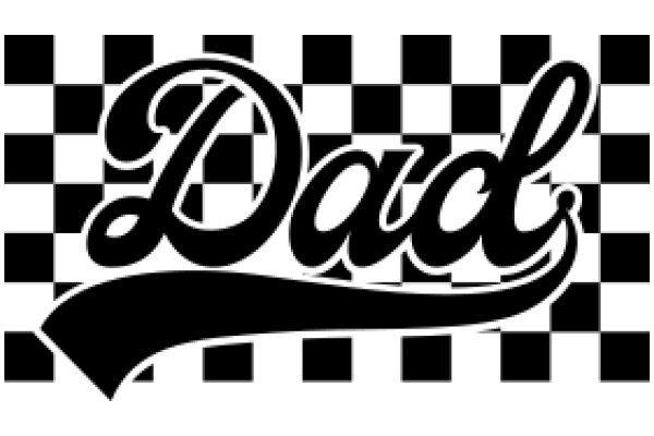 Stylish Checkered Pattern with the Word 'Dad' in a Curved Script