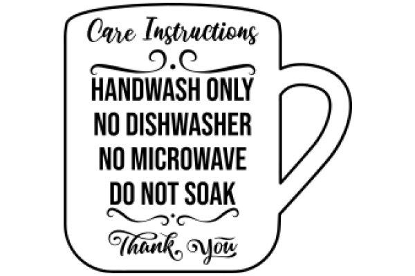 Care Instructions: Handwashing Only, No Dishwasher, No Microwave, Do Not Soak, Thank You