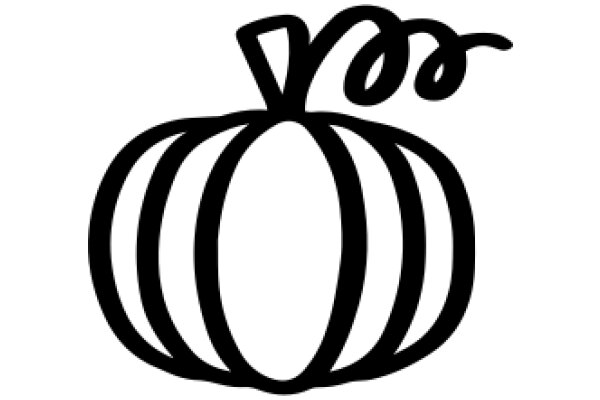 Simplistic Line Drawing of a Pumpkin