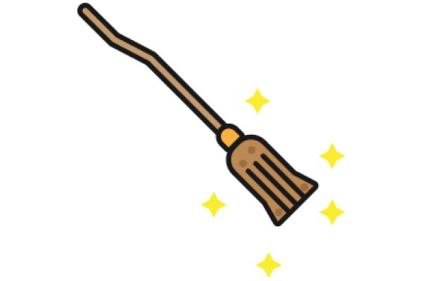 A Whimsical Scene of a Broom and Stars