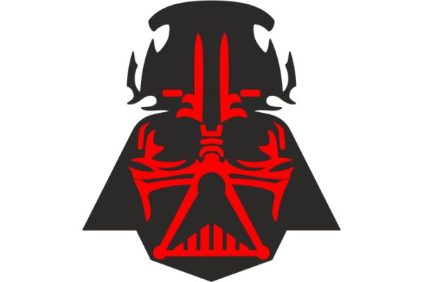 Stylized Darth Vader Mask with Red Accents