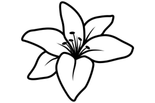 Simplistic Line Drawing of a Flower