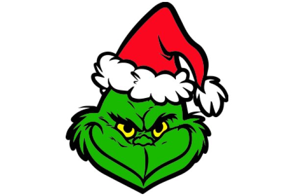 A Festive Holiday Greeting: The Grumpy Grinch in a Santa Hat