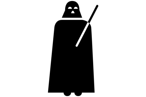 A Silhouette of Darth Vader with a Light Saber