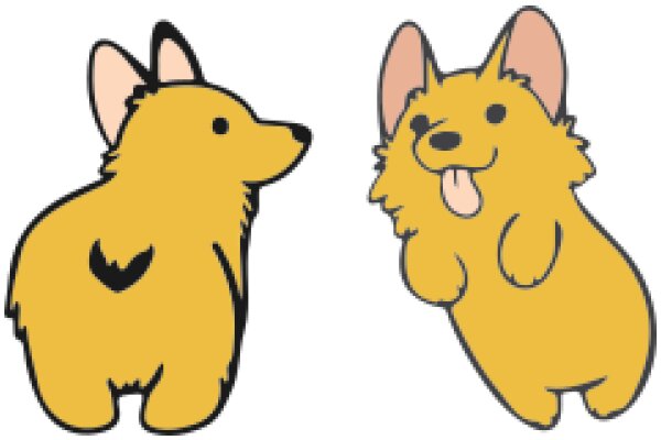 A Playful Encounter: Two Cartoon Dogs