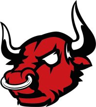 Stylized Red Bull Logo with Horns