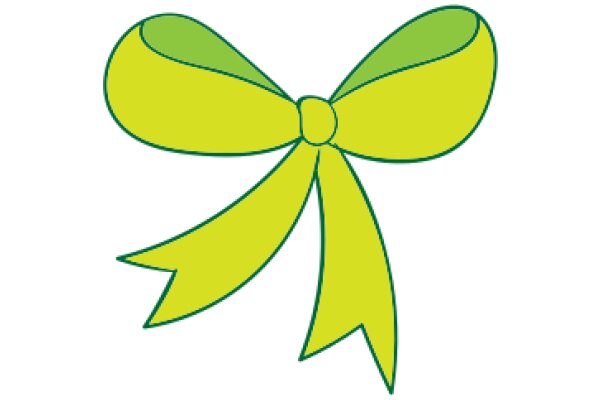 Vibrant Yellow Bow with a Green Stem