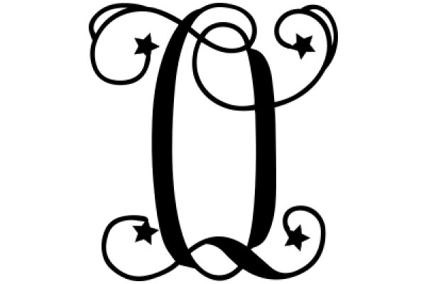 Stylized Letter Q with Star Decorations