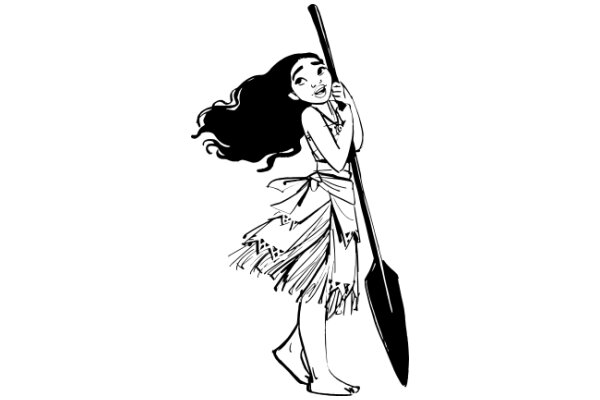 A Hula Dancer's Joyful Dance with a Paddle