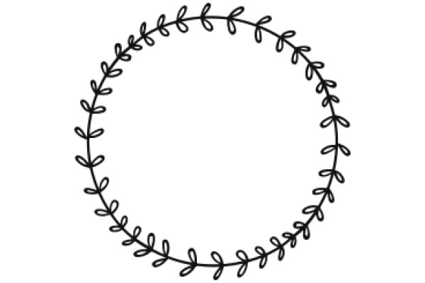 A Simple, Line Art of a Wreath