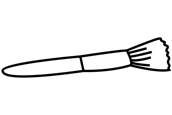 A Simple Line Drawing of a Brush