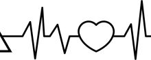 A Simple ECG Line with a Heart Symbol