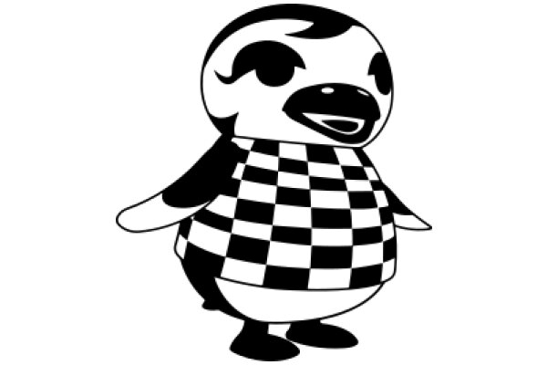 Stylish Illustration of a Penguin with a Checkered Vest