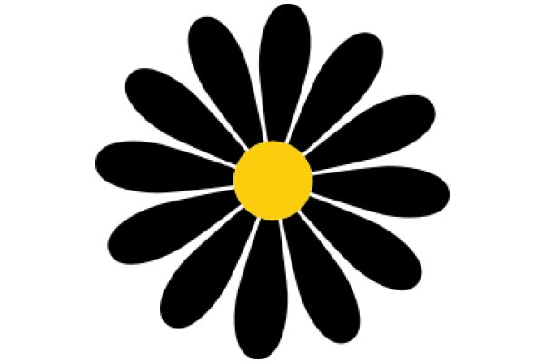 Vibrant Black and Yellow Flower Logo