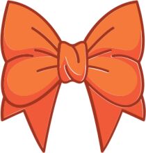 A Vibrant Orange Bow on a White Background