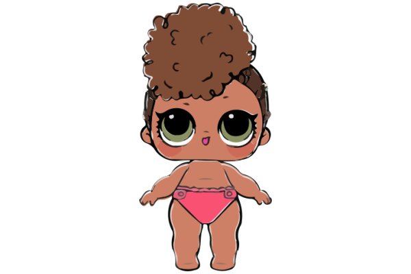 An Adorable Cartoon Character in a Pink Swimsuit