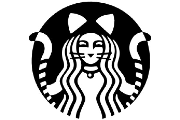 Stylized Starbucks Logo with Cat Ears