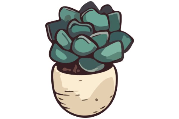 A Whimsical Illustration of a Cactus in a Pot