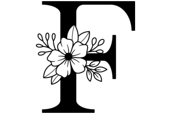 Monochrome Logo with Floral Accent