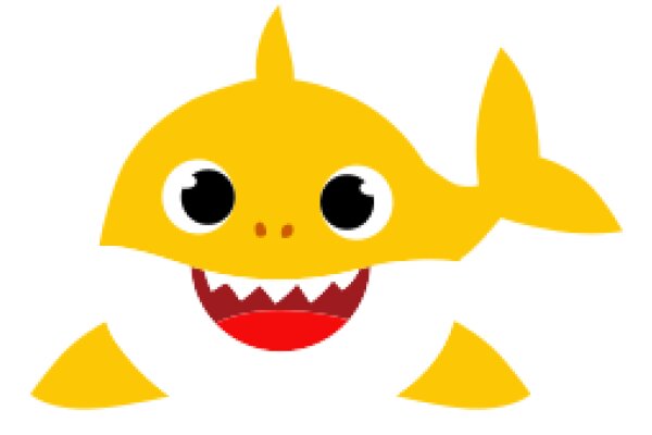 Vibrant Yellow Cartoon Shark with a Friendly Smile