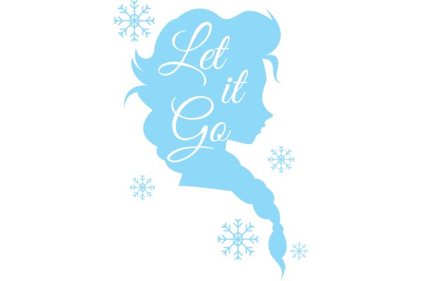 Let It Go: A Blue Snowflake Silhouette of a Woman's Profile