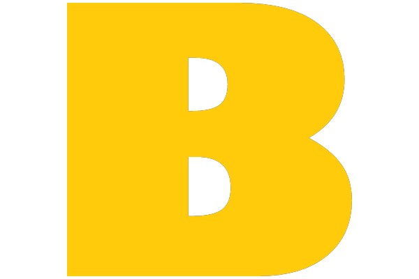 Bold Yellow Letter 'B' on a White Background