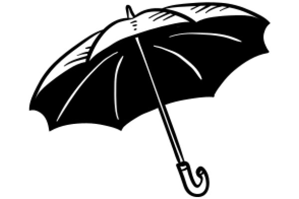 A Simple Line Drawing of an Umbrella