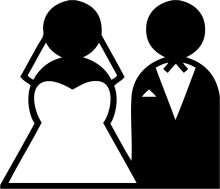 A Simple Black and White Icon of a Man and Woman